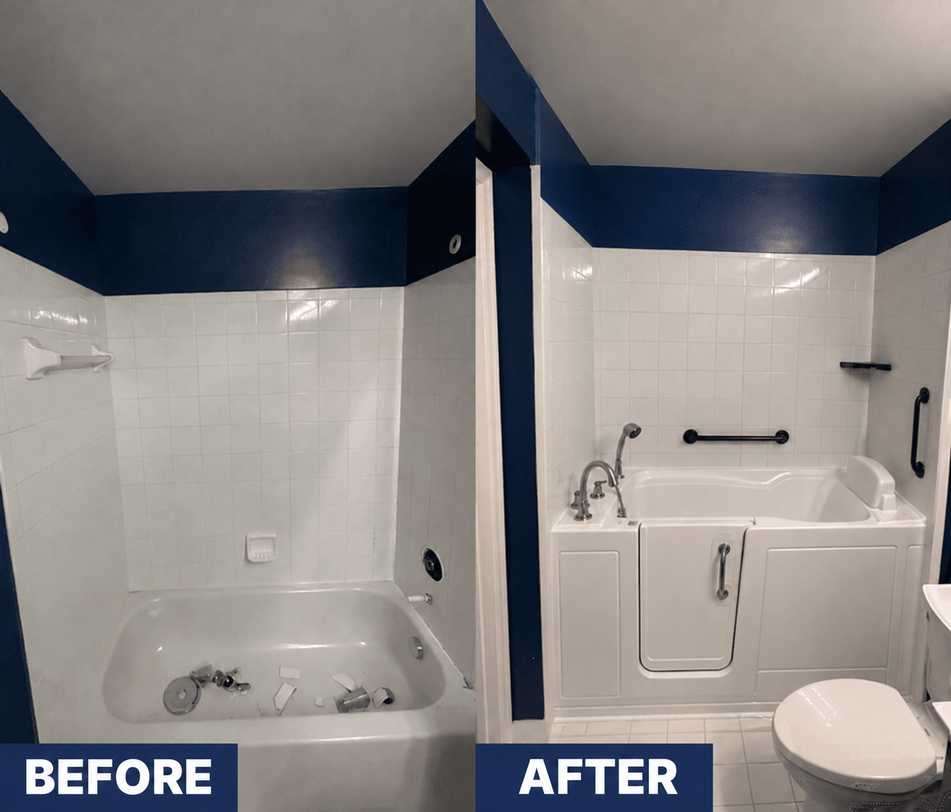 Shower Installation before and after
