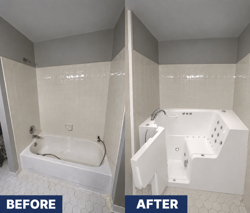 Shower Remodel before and after